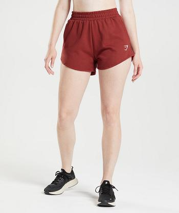 Dámské Šortky Gymshark Tréninková Sweat Červené | CZ 3906ZUT